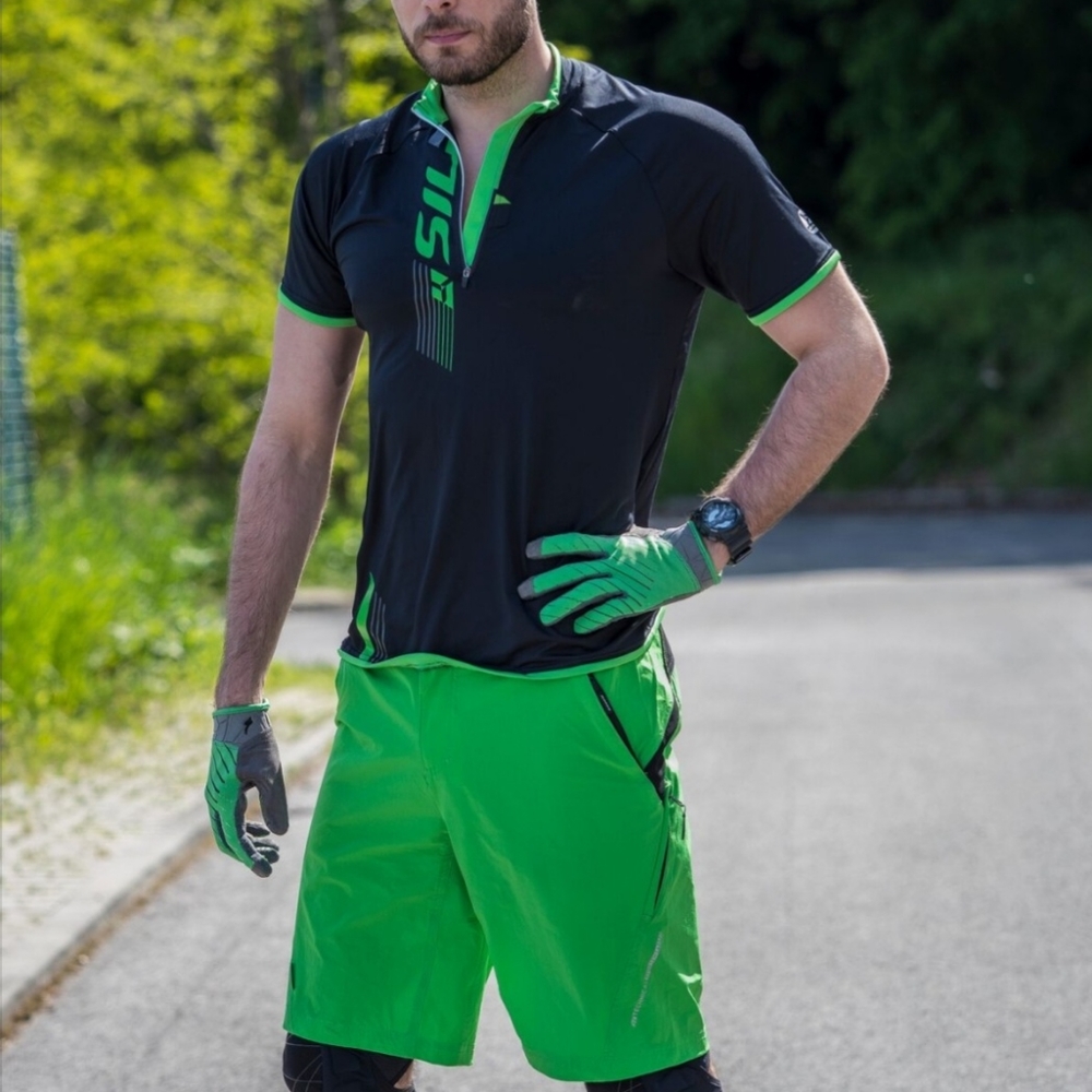 Silvini Mens ELVO Mountain Bike Lightweight Cycling Shorts Forrest Green